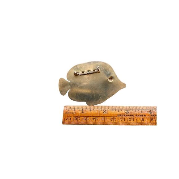 Tropical fish mixed metal tone pin large - Picture 5 of 7